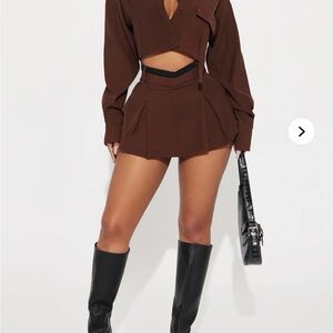 Fashion Nova Chocolate Skirt Set